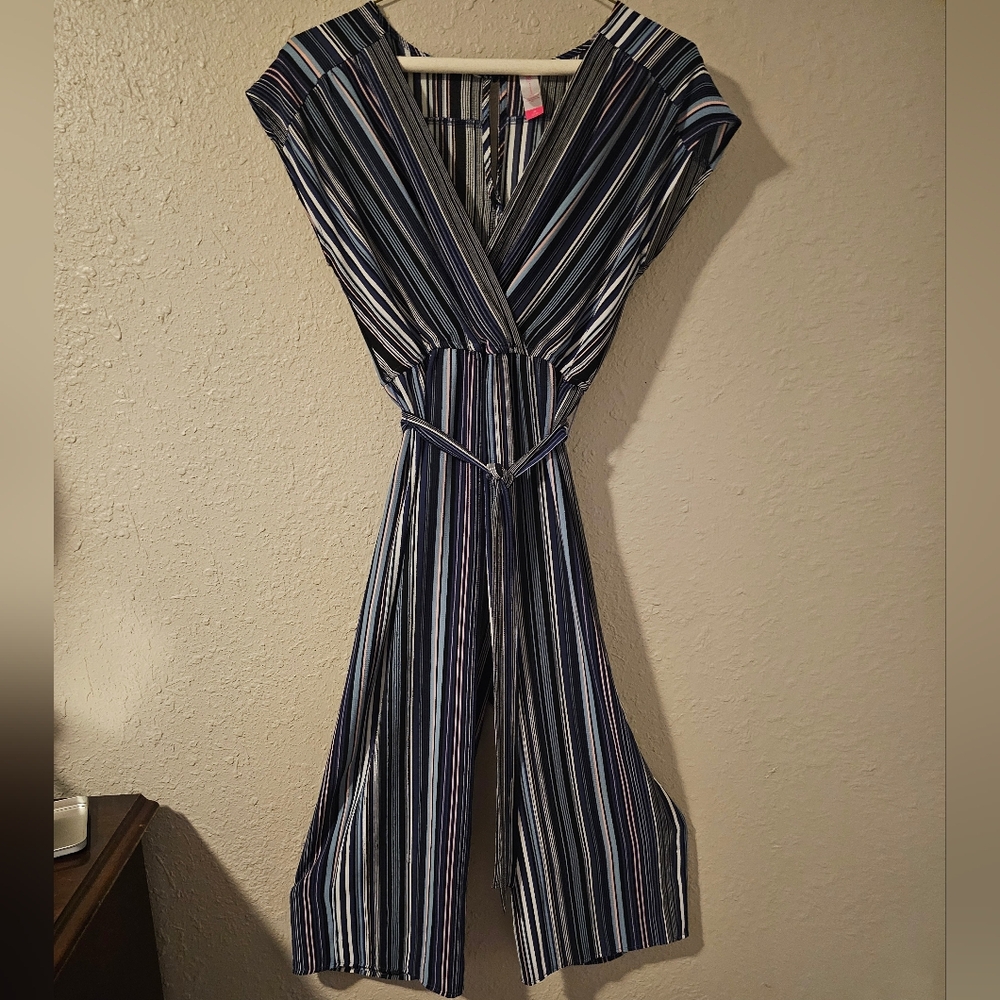 Medium No Boundaries Y2K Blue Striped Jumper Clothes Summer Beach Sand Salt Life